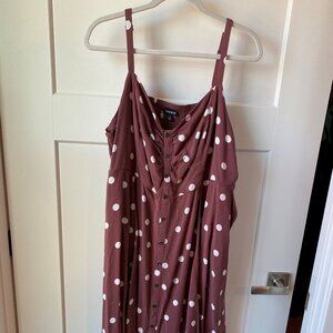 Torrid Spring/Summer Polka Dot Button Down Dress w/ Pockets